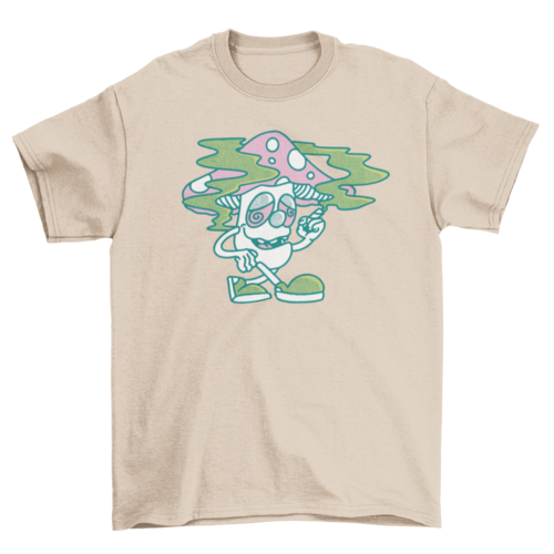 Mushroom smoking weed t-shirt