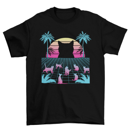 Cats vaporwave t-shirt