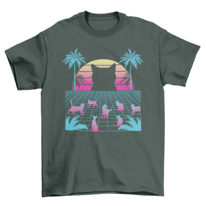 Cats vaporwave t-shirt