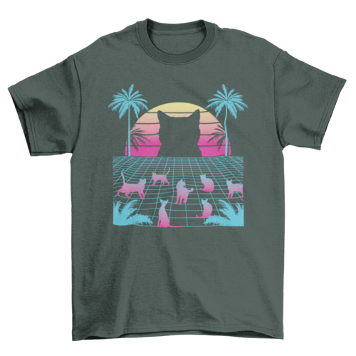 Cats vaporwave t-shirt